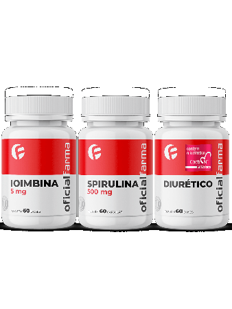 Ioimbina 60 Doses + Spirulina 60 Cápsulas + Diurético 30 Doses