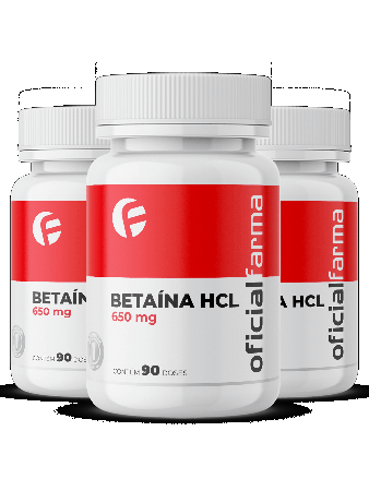 3 Betaína HCL 650mg 90 Doses