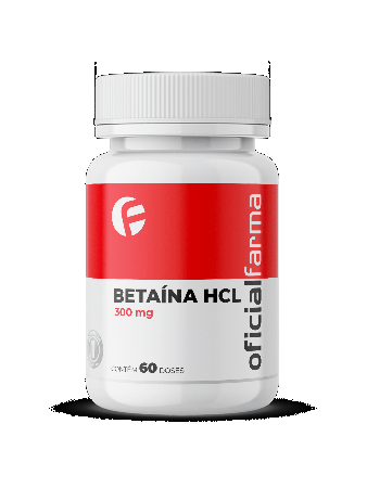 Betaína HCL 300mg 60 Doses