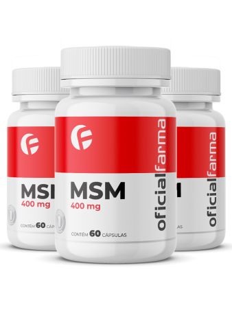 3 Msm Enxofre Orgânico 400Mg 60 Cápsulas