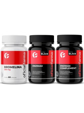 Bromelina 250mg 60 Cápsulas + Enzimax Black