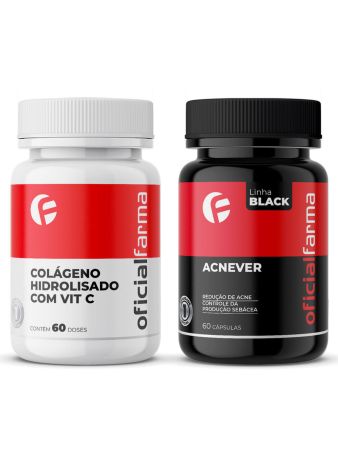 Controle da Acne - Colágeno Hidrolisado com Vit C + Acnever Black