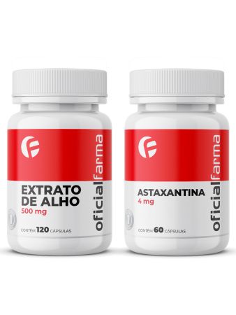 Extrato De Alho 500mg 120 Cápsulas + Astaxantina 4Mg 60 Cápsulas