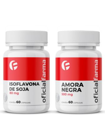 Isoflavona De Soja 80mg 60 Cápsulas + Amora Negra 500Mg 60 Cápsulas