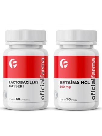 Lactobacillus Gasseri 60 Cápsulas + Betaína Hcl 300Mg 90 Doses