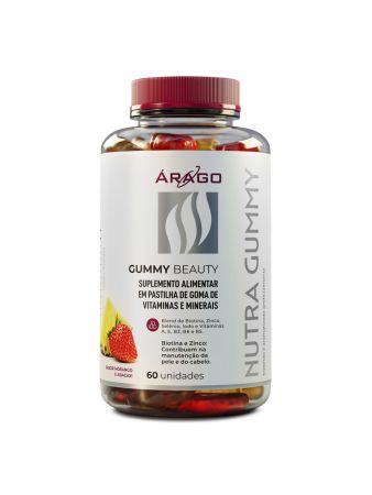 Nutra Árago Gummy Beauty - Gomas para cabelo, pele e unha - 60 gomas 240g